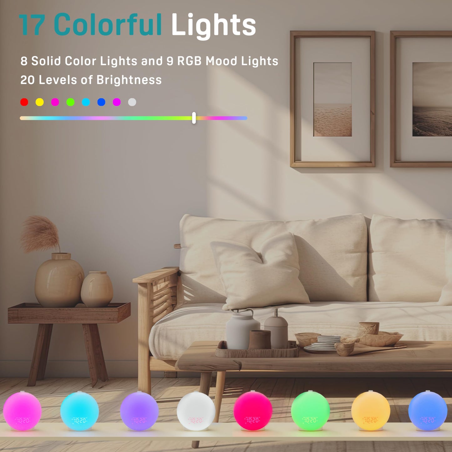 JALL Sound Machine White Noise Machine with 22 Soothing Sounds, 17 Night Lights, Bluetooth Speaker, Sleep Timer, Wake Up Light Sunrise Alarm Clock for Bedrooms, Ideal Gift for Baby, Kids, Seniors